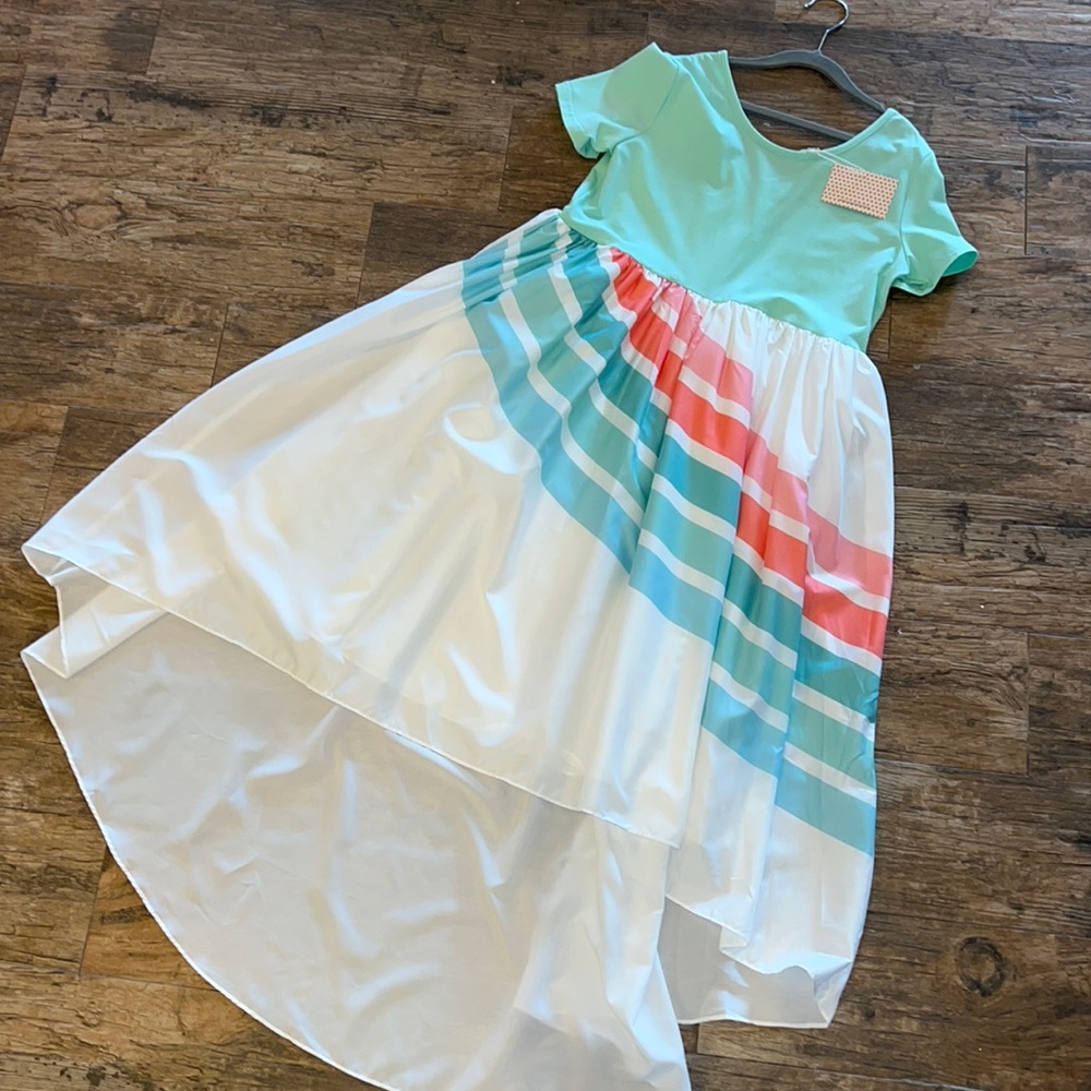 Kids dress/ rainbow / high low style